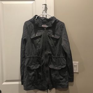 Hooded fall jacket in grey